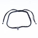 Load image into Gallery viewer, 925 Sterling Silver Adjustable Leaf Bracelet with Black Cord
