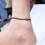Load image into Gallery viewer, Black Cord Adjustable Bracelet with Oxidized Silver Beads
