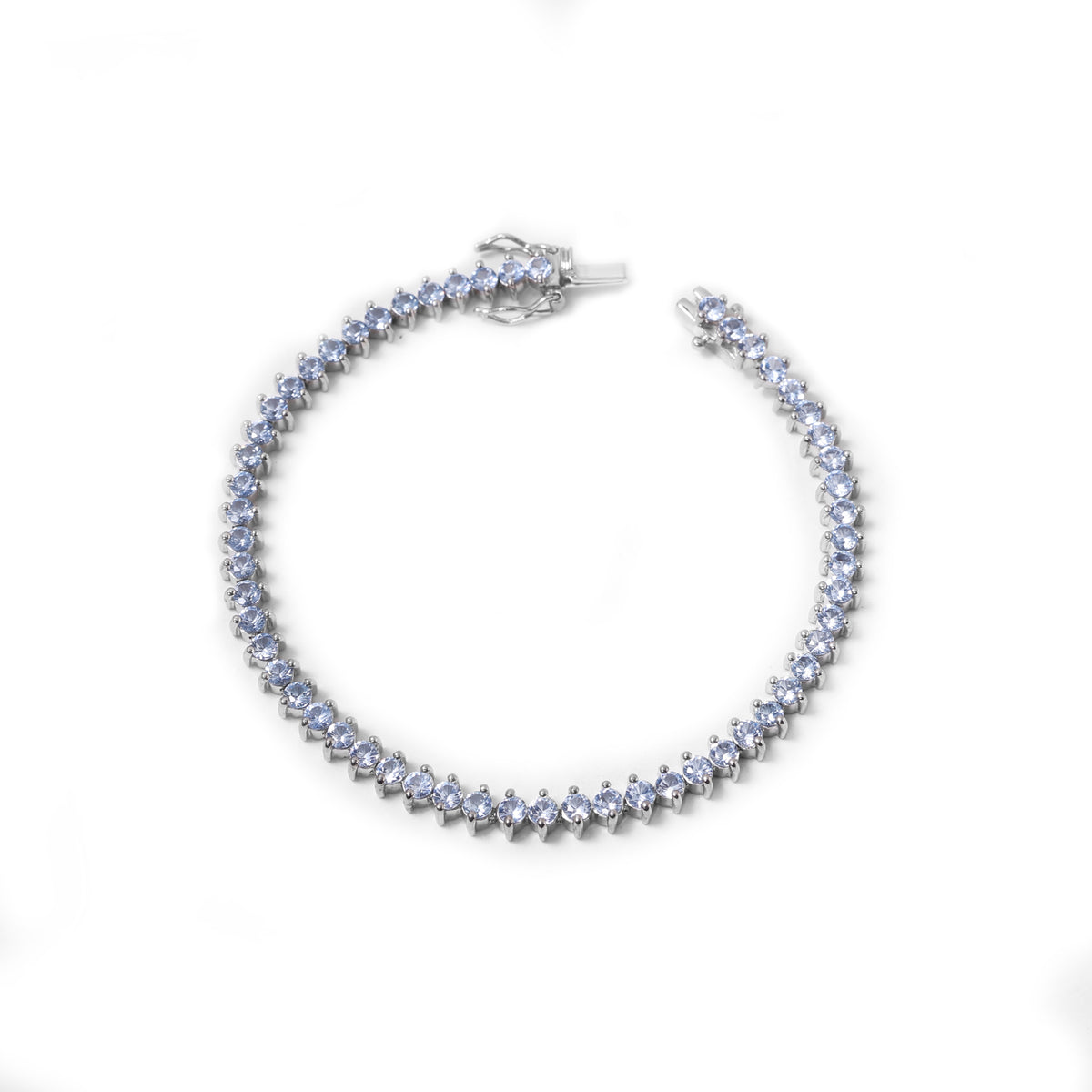 Silver tanzanite tennis bracelet for women | gift for her
