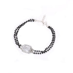 Load image into Gallery viewer, 925 Silver Black Bead Bracelet with Cubic Zirconia | Women's Gift
