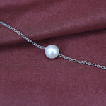 Load image into Gallery viewer, Silver Pearl Anklet for Women | Delicate Foot Jewelry Gift
