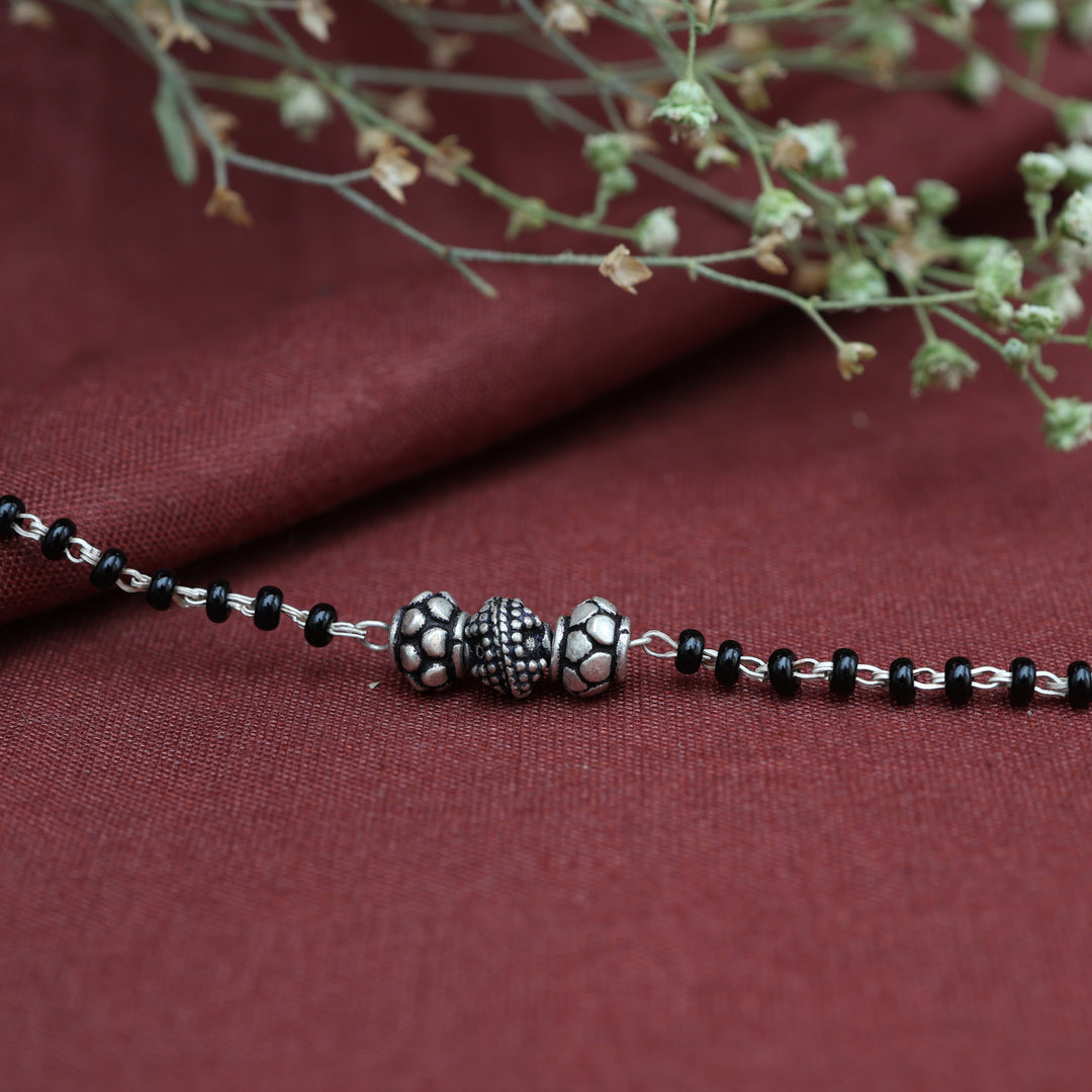 925 Silver Black Bead Bracelet for Women | Daily Wear Jewelry