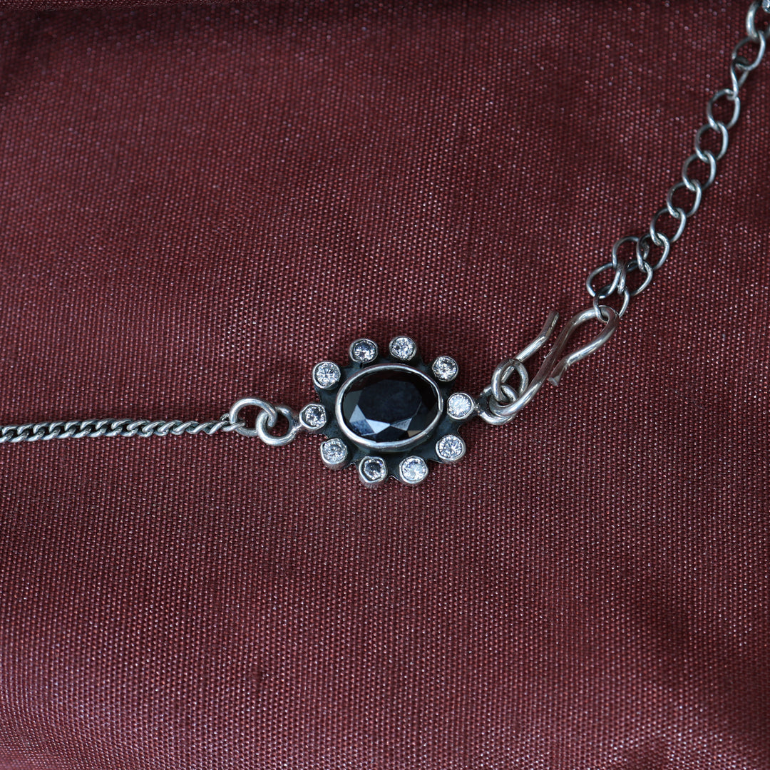 925 Silver Black Gemstone Bracelet for Women | Daily Wear