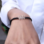 Load image into Gallery viewer, 925 Sterling Silver Lotus Cord Bracelet for Daily Wear | Adjustable
