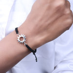 Load image into Gallery viewer, Black Cord Sun Charm Adjustable Bracelet | Daily Wear Jewelry
