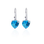 Load image into Gallery viewer, Silver Blue Heart Earrings for Women | Gemstone Jewelry
