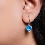 Load image into Gallery viewer, Silver Blue Heart Earrings for Women | Gemstone Jewelry
