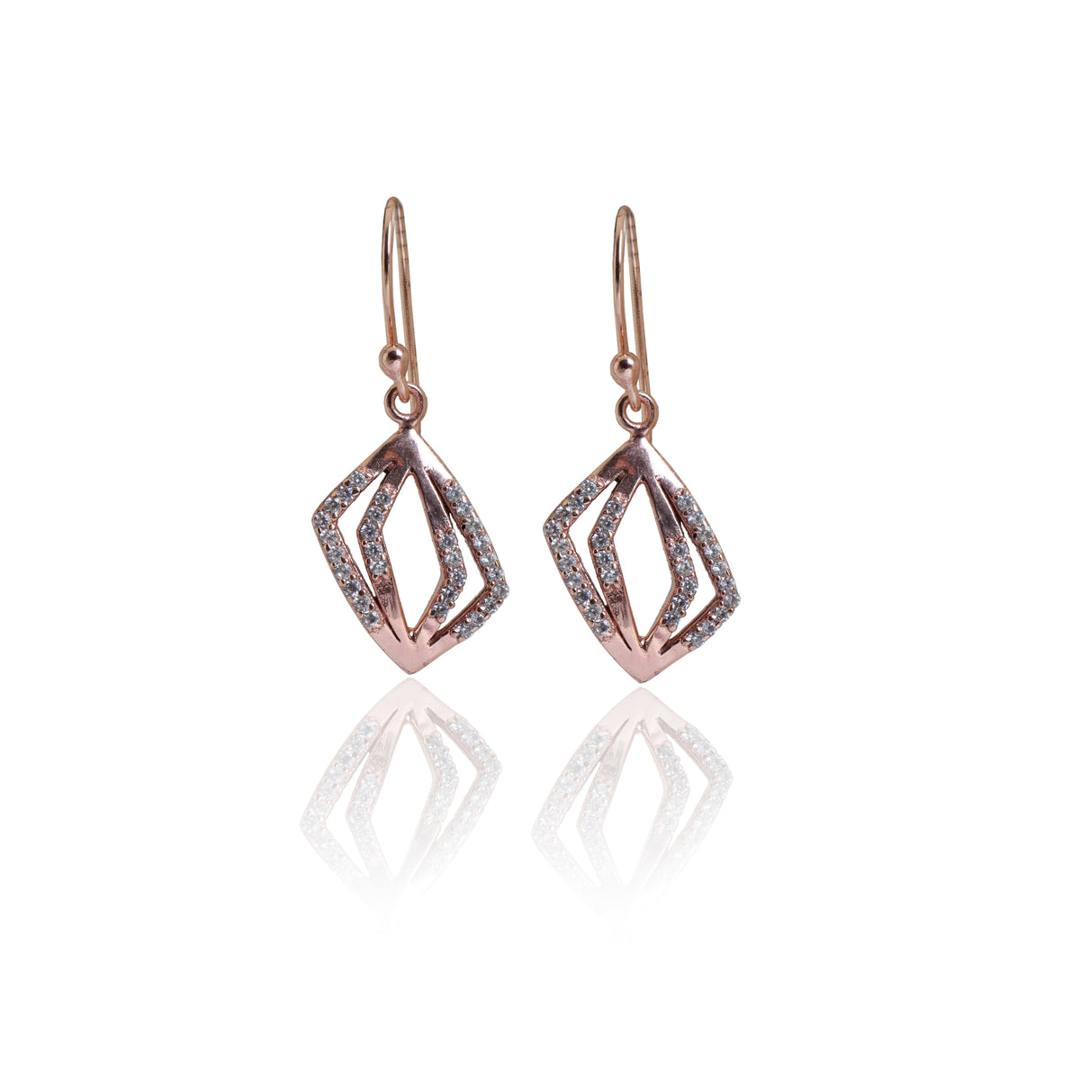Rose gold plating diamond cut earrings for women | dangle earrings gift