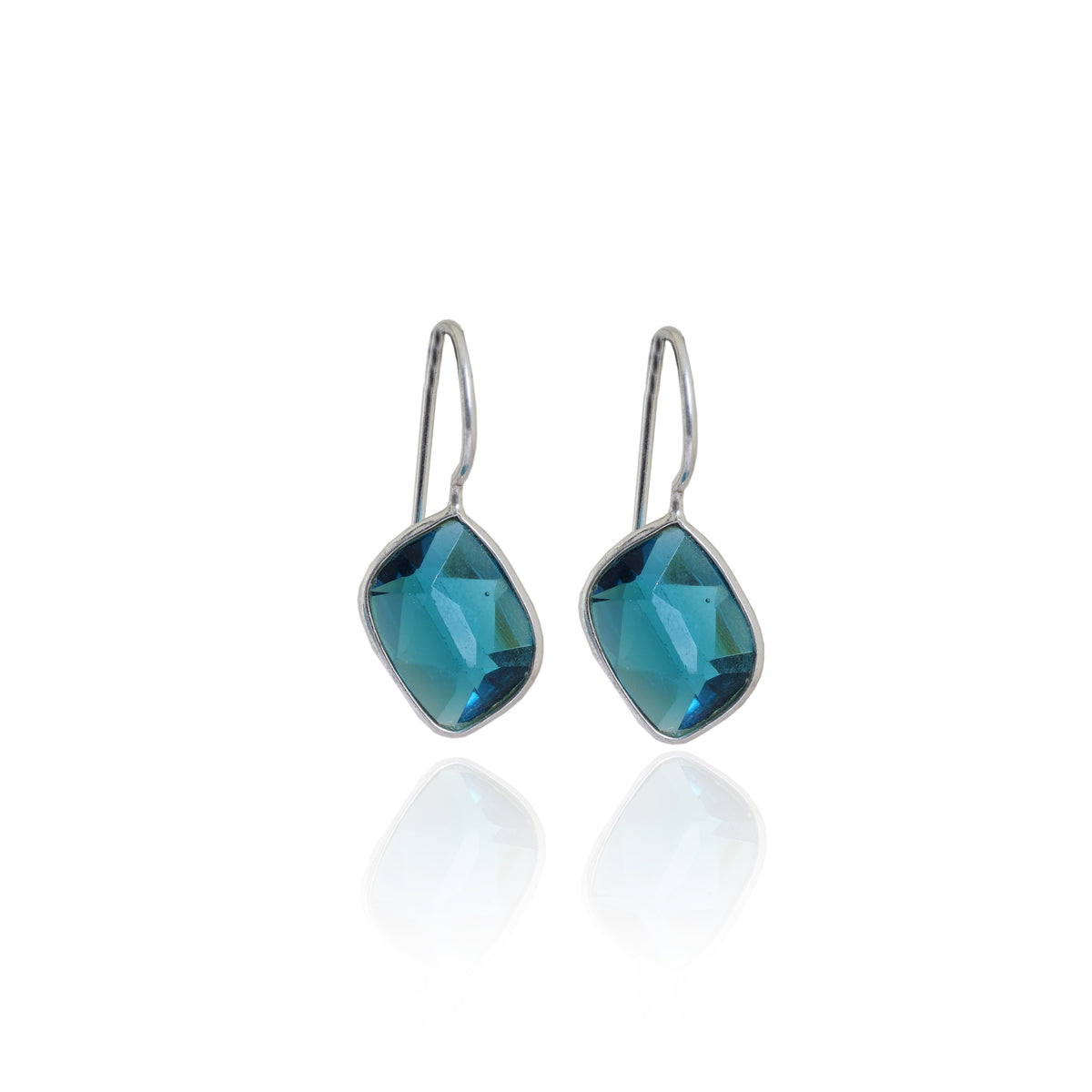 925 silver blue gemstone drop earrings for women | gift| high polish