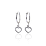 Load image into Gallery viewer, 925 Silver Heart Hoop Earrings for Women | Dainty Jewelry

