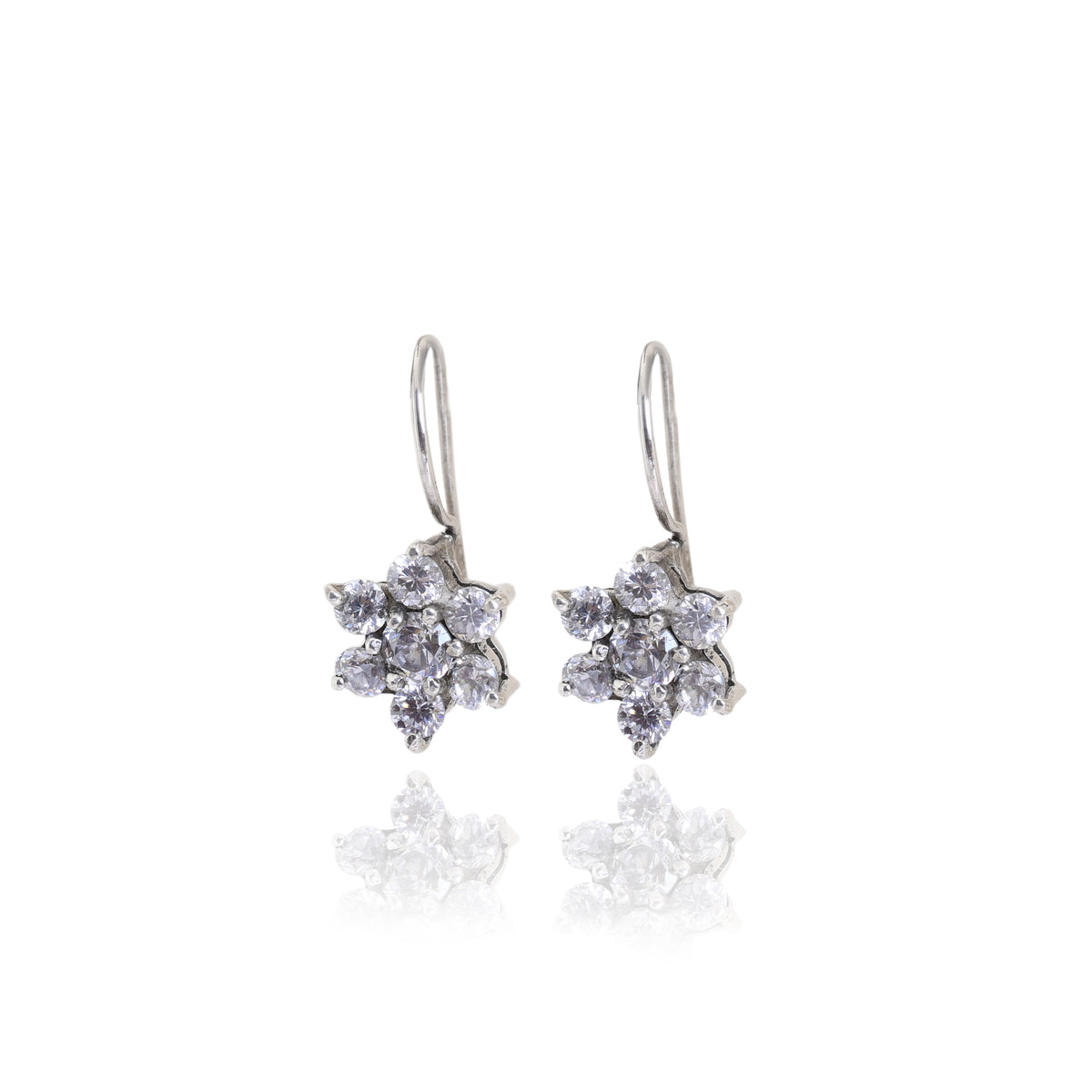 925 silver flower earrings | cubic zirconia | women's jewelry