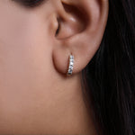 Load image into Gallery viewer, 925 Sterling Silver Hoop Earrings with CZ Stones | Women's Jewelry
