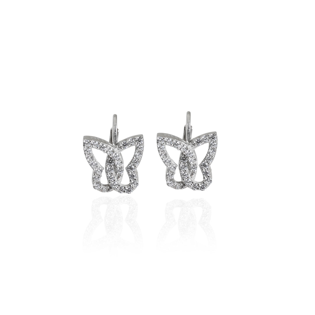925 Silver Butterfly Earrings | Cubic Zirconia | Women's Jewelry