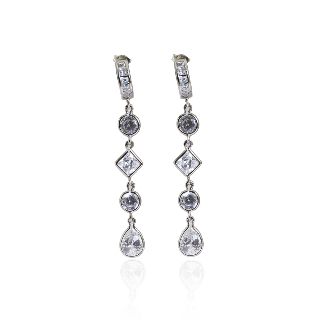 925 Silver Cubic Zirconia Drop Earrings for Women | Gift