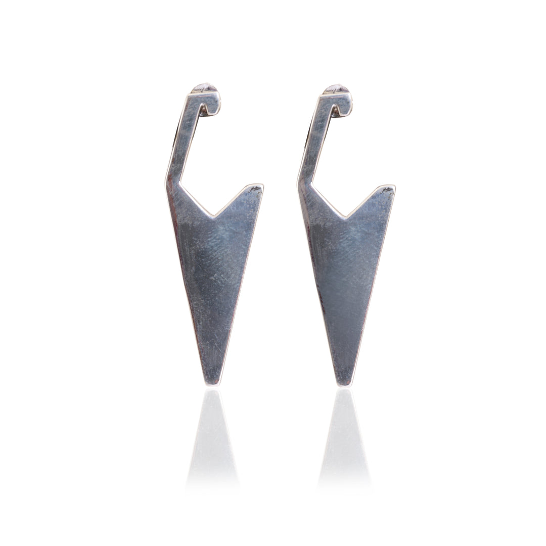 Silver Geometric Earrings for Women | Modern Minimalist Jewelry