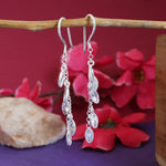 Load image into Gallery viewer, Silver Dangle Earrings with CZ Stones | Women's Elegant Jewelry
