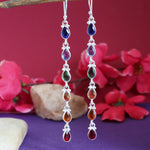 Load image into Gallery viewer, Rainbow Gemstone Drop Earrings | 925 Sterling Silver | For Women
