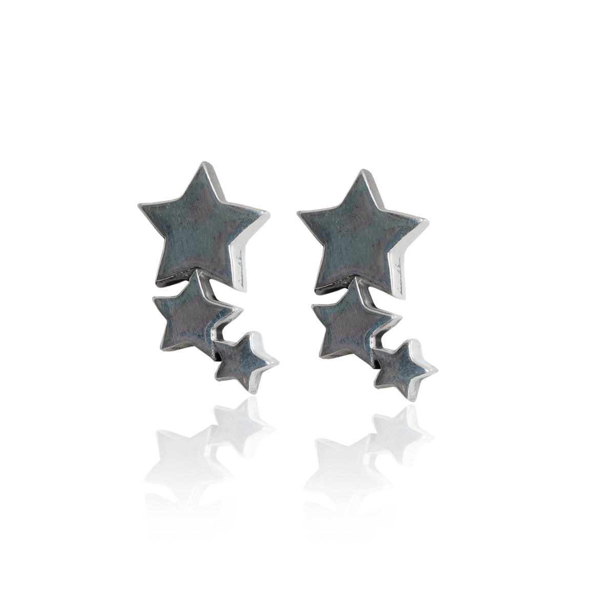 Silver star drop earrings for women | celestial jewelry gift