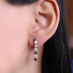 Load image into Gallery viewer, 925 Silver Black &amp; White Stone Drop Earrings | For Women
