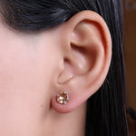 Load image into Gallery viewer, Silver Champagne Zirconia Stud Earrings | Women&#39;s Jewelry Gift
