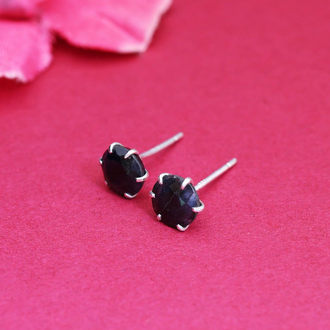 925 Silver Sapphire Stud Earrings for Women | Gift Jewelry