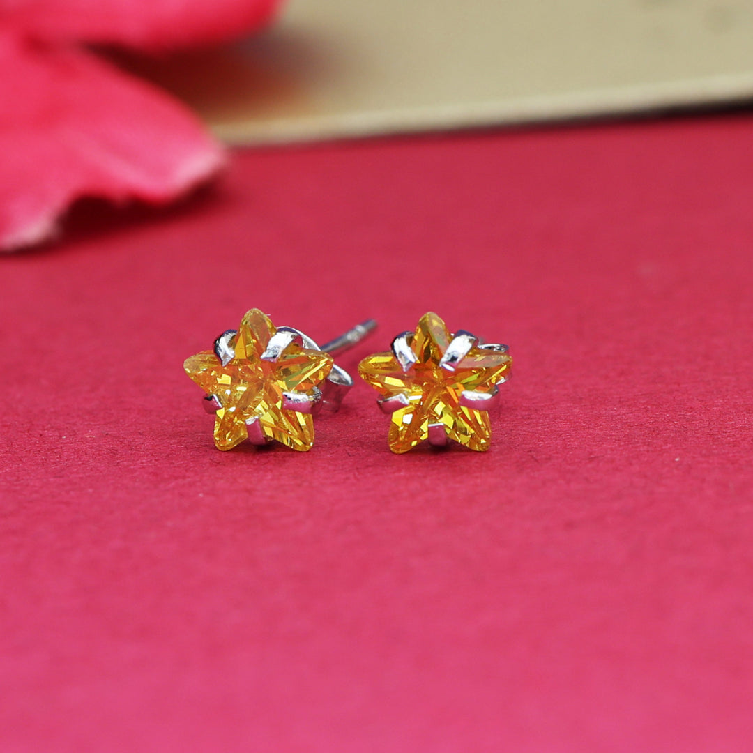 925 Silver Citrine Stud Earrings for Women | Gemstone Jewelry