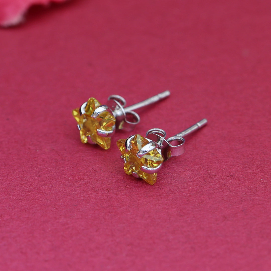 925 Silver Citrine Stud Earrings for Women | Gemstone Jewelry