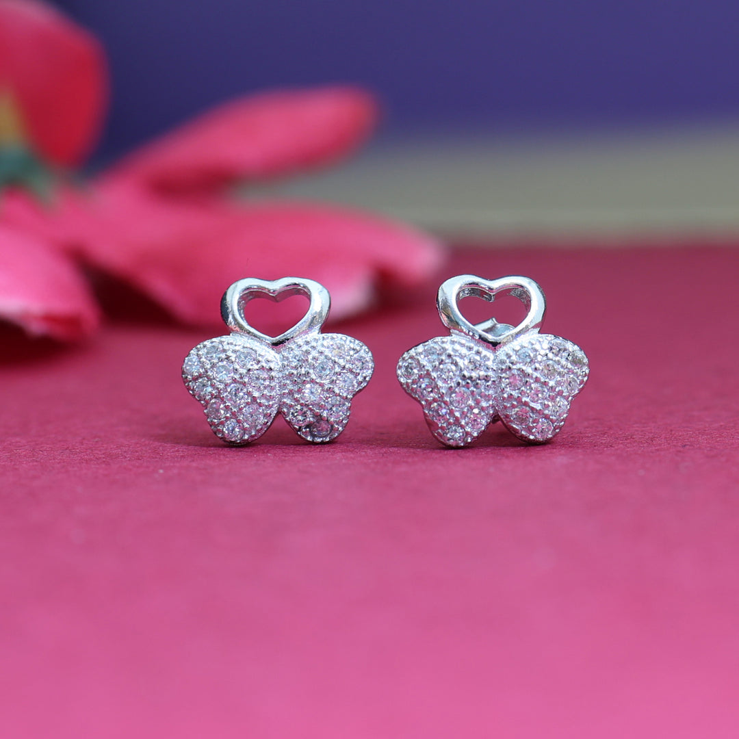 925 Silver Cubic Zirconia Clover Stud Earrings for Women | Gift