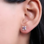 Load image into Gallery viewer, 925 Silver Stud Earrings with Purple Gemstones | For Women
