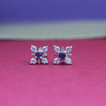 Load image into Gallery viewer, 925 Silver Stud Earrings with Purple Gemstones | For Women

