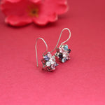 Load image into Gallery viewer, Silver Flower Earrings with Multicolor Gemstones for Women
