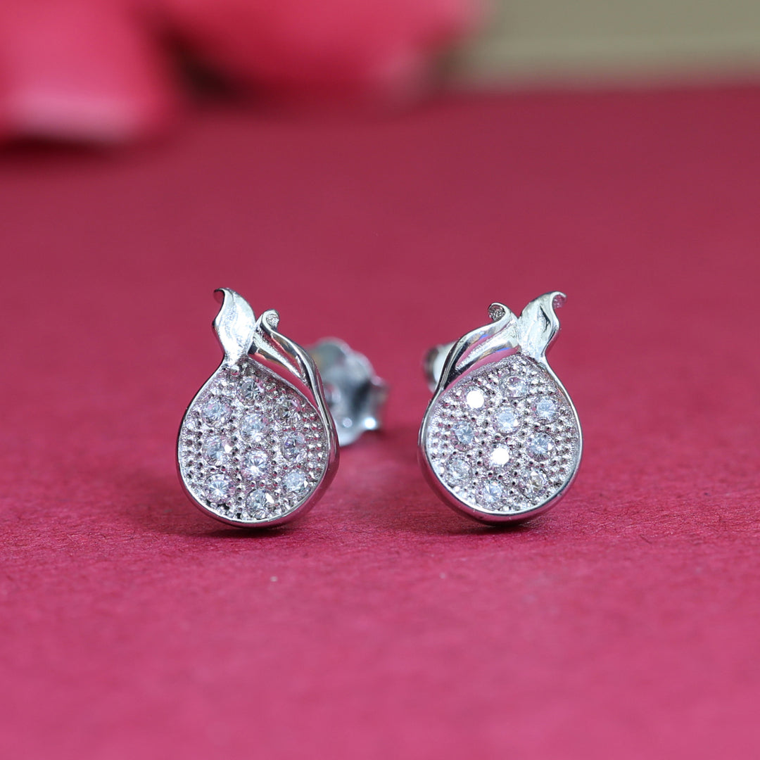 925 Silver Cubic Zirconia Stud Earrings | Women's Jewelry Gift | Polish