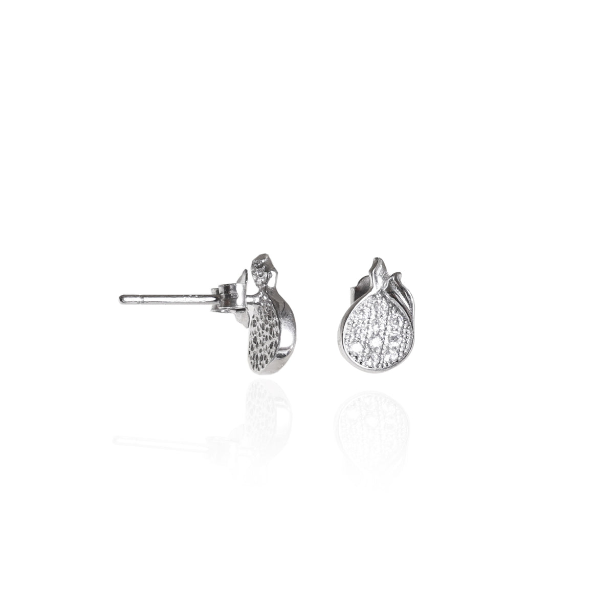 925 silver cubic zirconia stud earrings | women's jewelry gift | polish