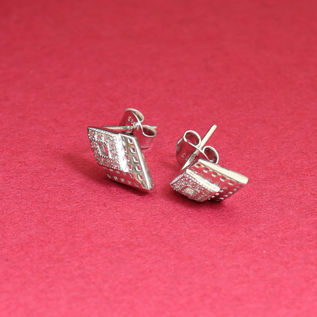 925 Silver Diamond Stud Earrings for Women | Gift Jewelry