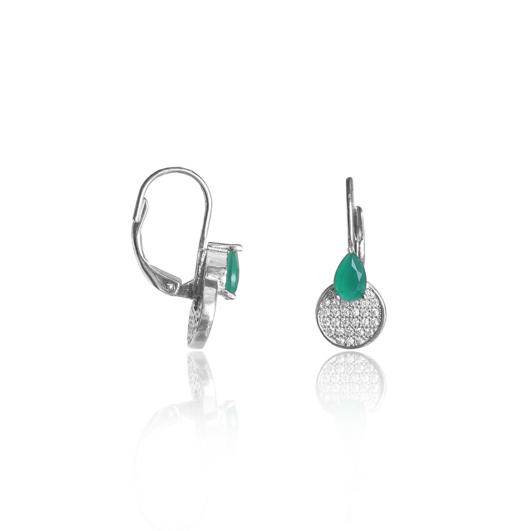925 Silver Green Onyx Drop Earrings for Women | Gift Jewelry