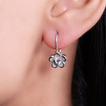 Load image into Gallery viewer, 925 Silver Flower Leverback Earrings for Women | Floral Jewelry
