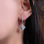 Load image into Gallery viewer, Silver Leaf Earrings with Cubic Zirconia | Women&#39;s Jewelry Gift
