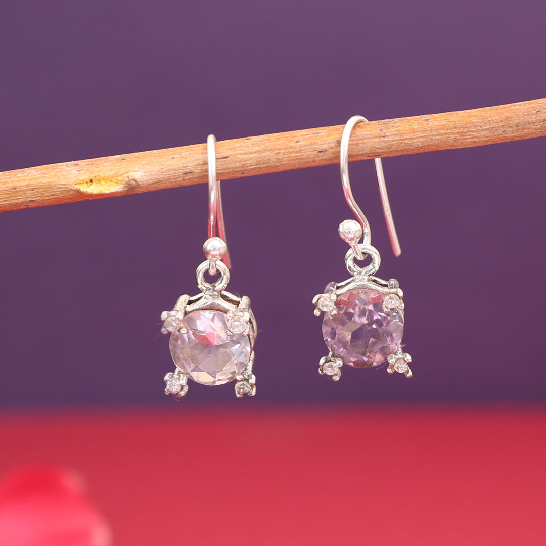 Silver Smoky Quartz Drop Earrings for Women | Dangle Earrings