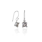 Load image into Gallery viewer, Silver Smoky Quartz Drop Earrings for Women | Dangle Earrings
