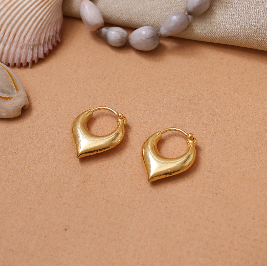 gold plating Teardrop Hoop Earrings for Women | Daily Wear | Gift