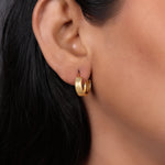 Load image into Gallery viewer, gold plating Textured Rectangular Earrings for Women | Daily Wear
