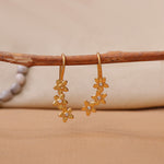 Load image into Gallery viewer, gold plating Flower Drop Earrings with Diamonds | Women's Jewelry Gift
