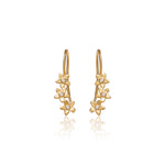 Load image into Gallery viewer, gold plating Flower Drop Earrings with Diamonds | Women's Jewelry Gift
