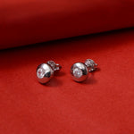 Load image into Gallery viewer, Silver Stud Earrings with Diamond | Women's Daily Wear
