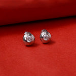 Load image into Gallery viewer, Silver Stud Earrings with Diamond | Women's Daily Wear
