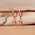 Load image into Gallery viewer, Rose gold plating Dolphin Hoop Earrings for Women | Dangle Jewelry
