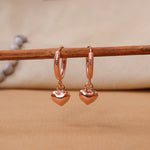 Load image into Gallery viewer, Rose gold plating Heart Hoop Earrings for Women | Dangle Jewelry

