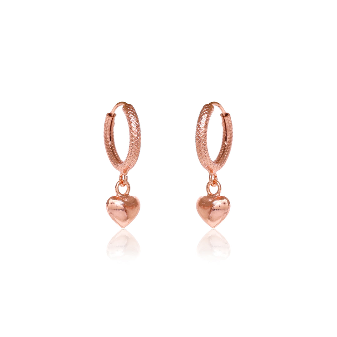 Rose gold plating Heart Hoop Earrings for Women | Dangle Jewelry