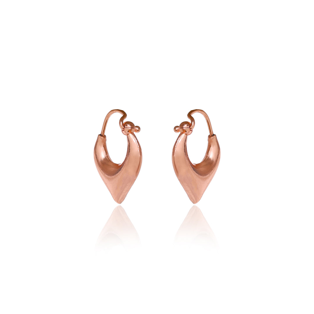Rose gold plating Teardrop Hoop Earrings for Women | Dainty Jewelry