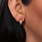 Load image into Gallery viewer, Rose gold plating Textured Hoop Earrings for Women | Daily Wear
